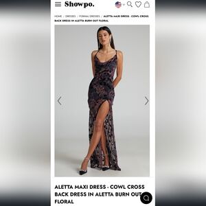 ALETTA MAXI DRESS - COWL CROSS BACK DRESS IN ALETTA BURN OUT FLORAL